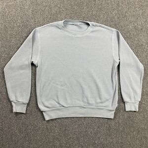 TNA Top Womens Extra Small Blue Waffle Knit Relaxed Fit Cotton Blend‎